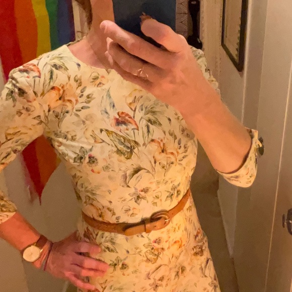 Vintage; hand made; one of a kind floral midi dress. Size 2 - Picture 4 of 14